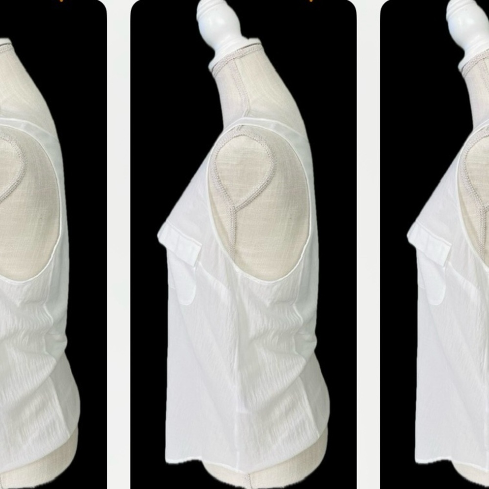 JOIE | L | Balsa Cotton Scoop Placket Pockets Sheer Gauze Blouse Tank Top